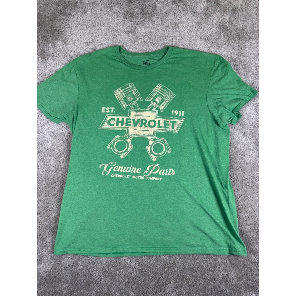 Chevrolet Genuine Parts T-Shirt Mens XL Green Heather GM Licensed Graphic Tee